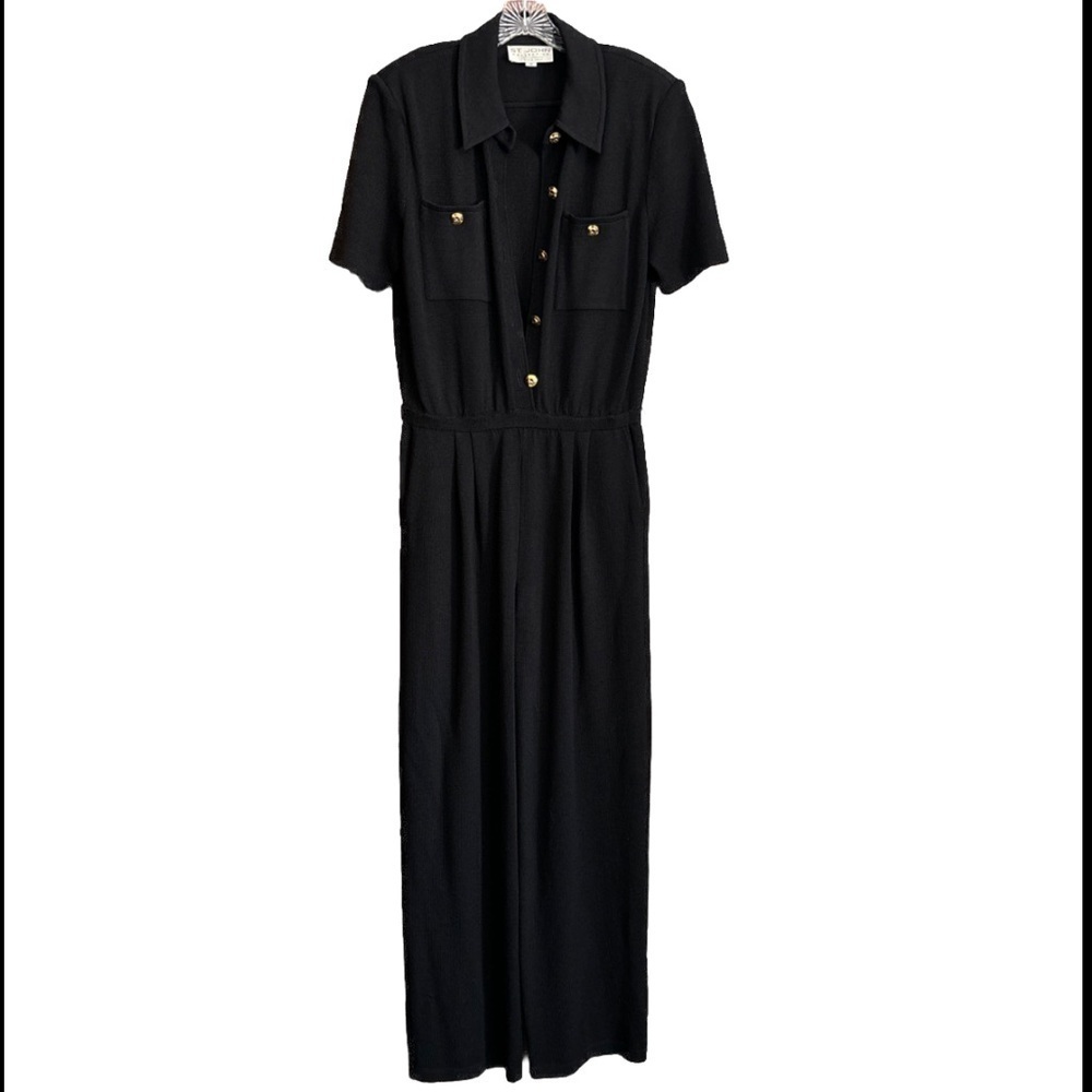 St. John Collection Marie Gray Santana Knit Jumpsuit Size 12